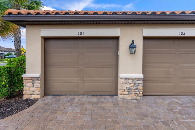 view of garage