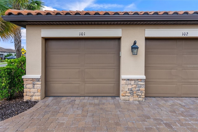 view of garage