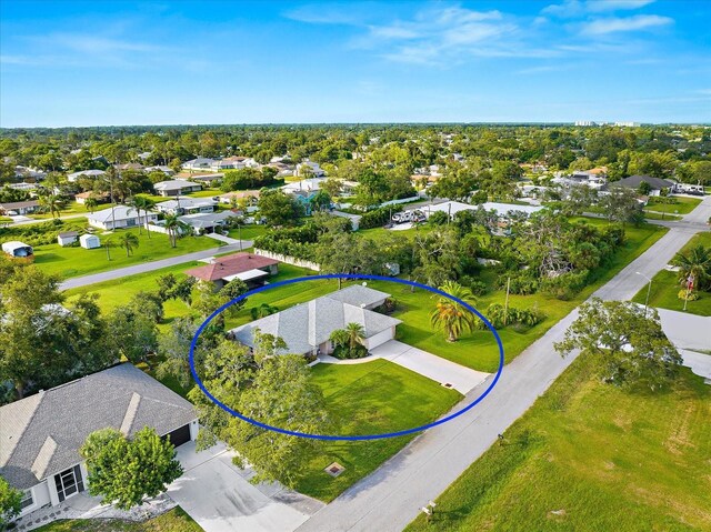 bird's eye view with a residential view