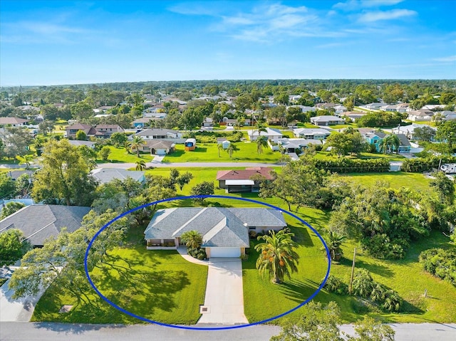 bird's eye view featuring a residential view