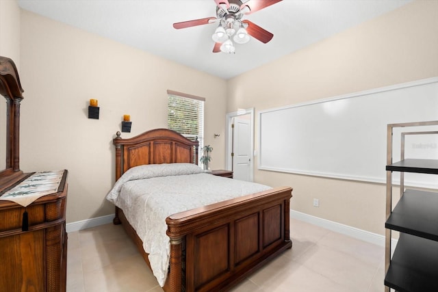 bedroom featuring ceiling fan