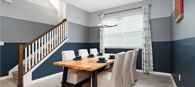 view of tiled dining area