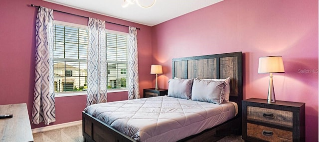 bedroom with carpet floors