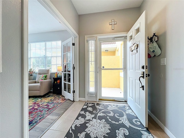 view of tiled entrance foyer