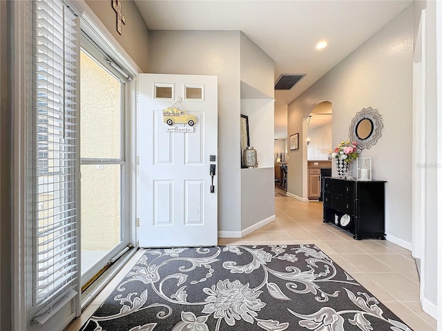 view of tiled foyer entrance