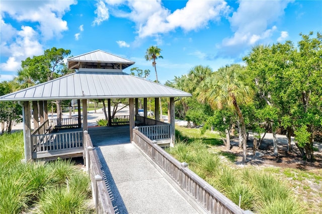 view of community featuring a gazebo