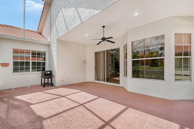 view of patio / terrace with a ceiling fan