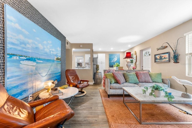 living room featuring hardwood / wood-style floors