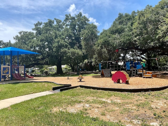 view of play area with a lawn