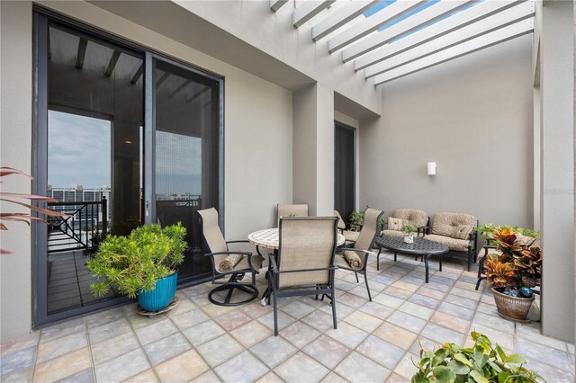 view of patio / terrace with a pergola