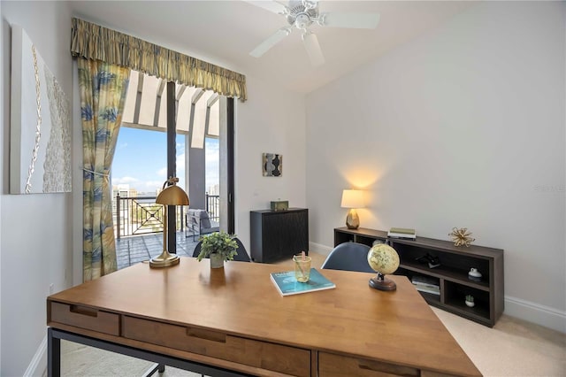50 Central Ave Unit 17Phb, Sarasota, FL 34236 - office with baseboards and ceiling fan