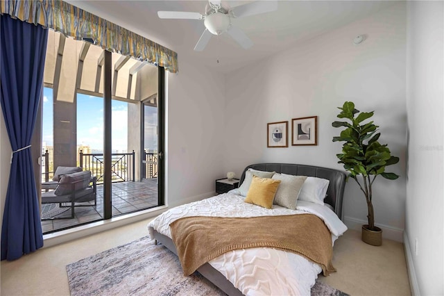 50 Central Ave Unit 17Phb, Sarasota, FL 34236 - carpeted bedroom with access to outside and a ceiling fan