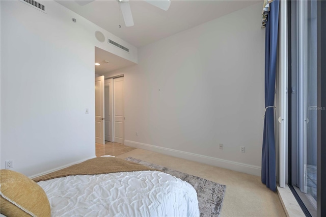 50 Central Ave Unit 17Phb, Sarasota, FL 34236 - bedroom with light colored carpet and ceiling fan