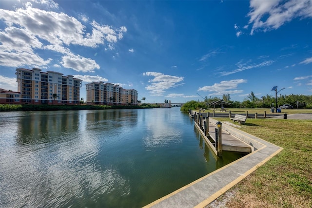 2900 Siesta Dr, Venice, FL 34293 - view of dock featuring a lawn and a water view