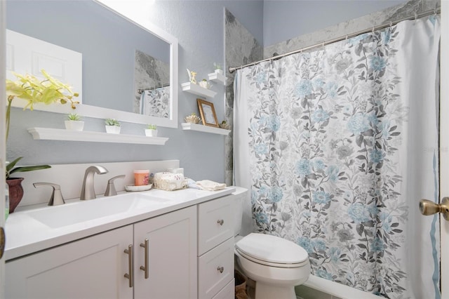 bathroom with toilet and vanity