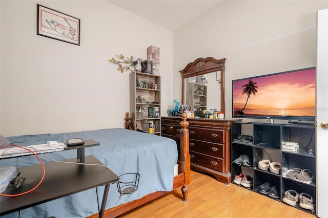 bedroom featuring light wood-type flooring