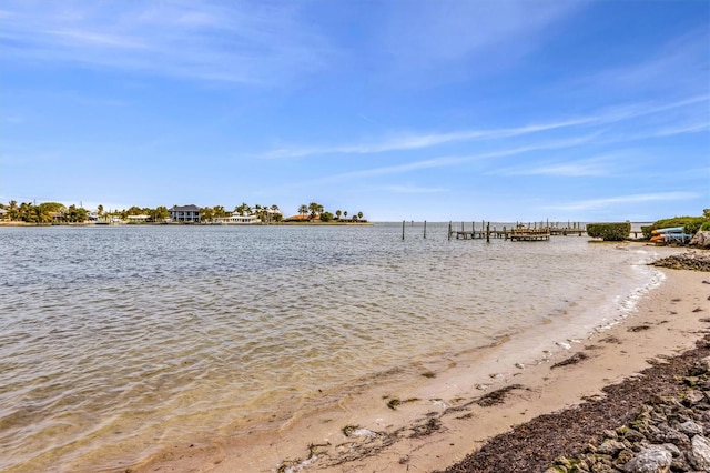 water view with a dock