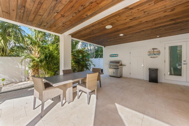 view of patio / terrace with area for grilling