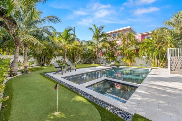 view of pool with a patio area