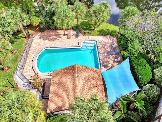 view of pool featuring a patio