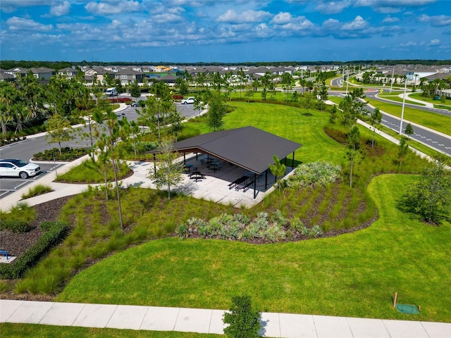 aerial view with a residential view