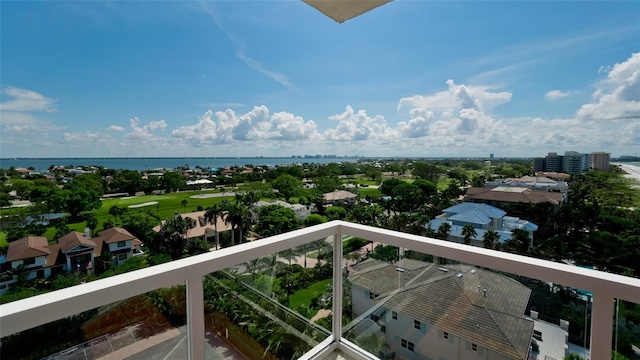 balcony with a water view