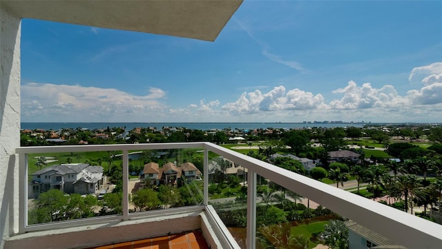 balcony with a water view