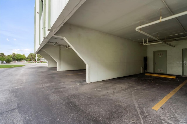 view of parking garage