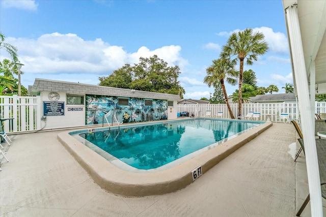 view of pool featuring a patio area