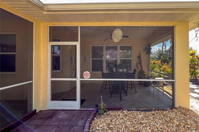 view of patio with ceiling fan