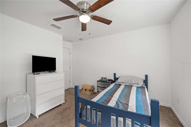 10959 Keys Gate Dr, Riverview, FL 33579 - carpeted bedroom with visible vents and ceiling fan