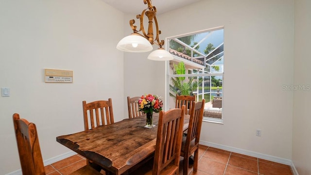 view of tiled dining space