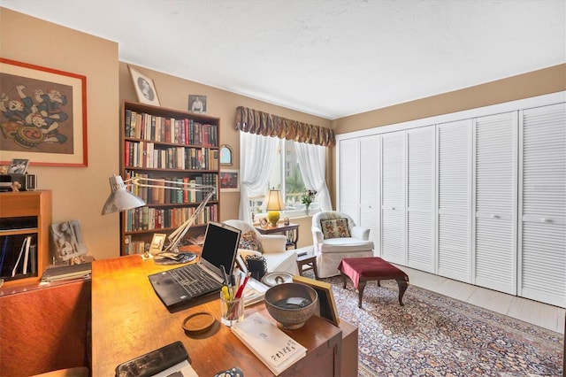 office area featuring wood finished floors