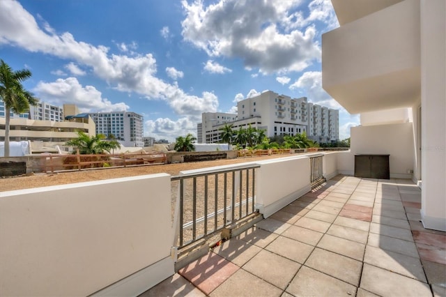 balcony featuring a city view