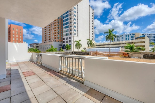 balcony with a view of city