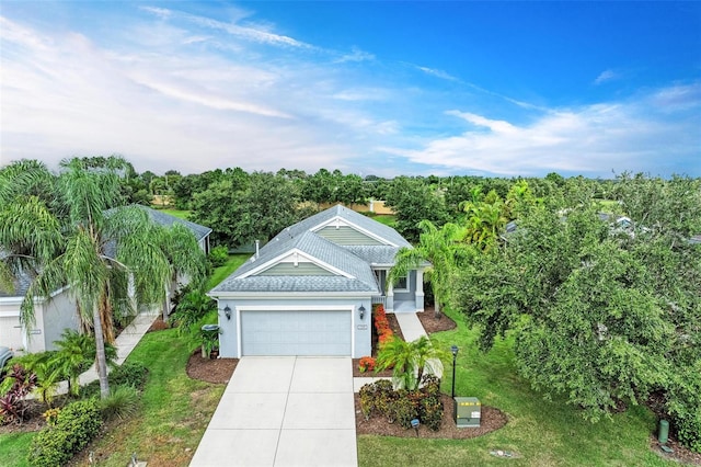 view of front of property with a garage