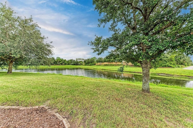 view of yard featuring a water view