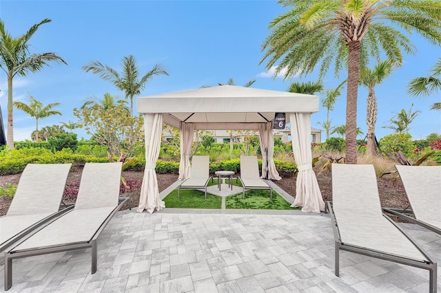 view of patio with a gazebo