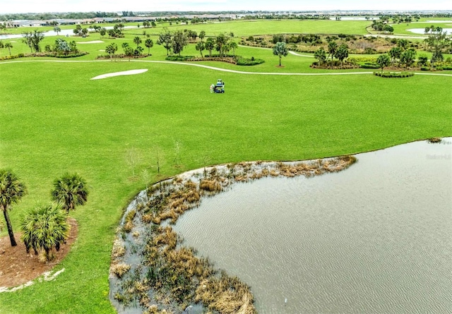 drone / aerial view featuring a rural view and a water view