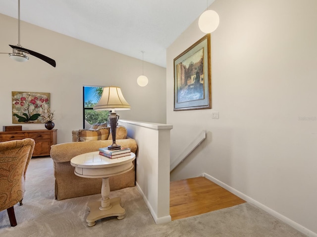 sitting room featuring carpet