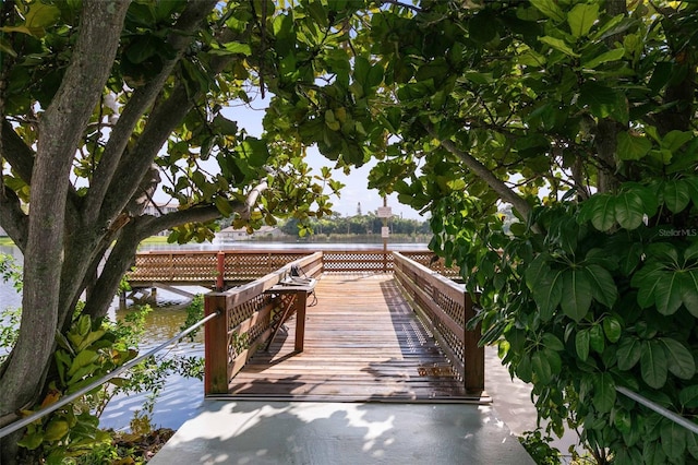 view of property's community with a water view