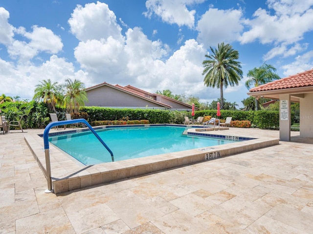 view of pool with a patio area