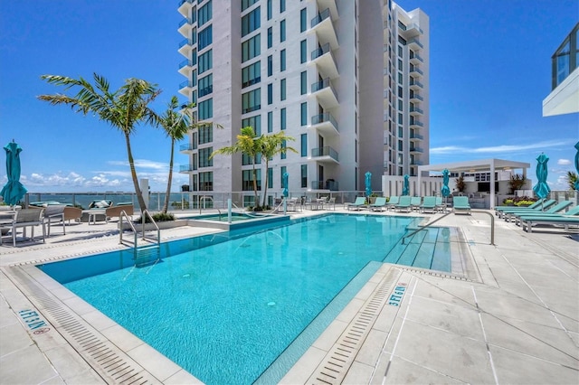 view of pool with a patio