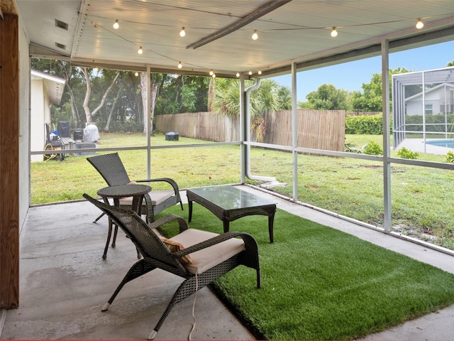 sunroom with a healthy amount of sunlight