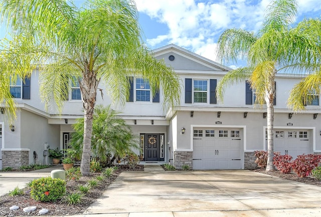 view of front facade with a garage