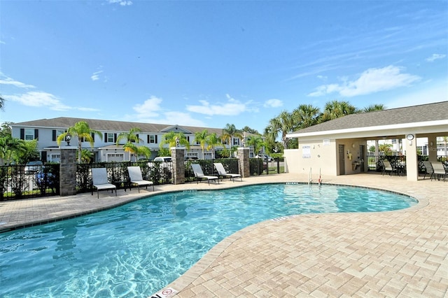 view of pool featuring a patio area