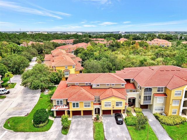 aerial view with a residential view