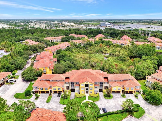 drone / aerial view with a residential view