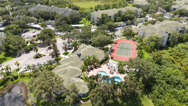 aerial view with a residential view