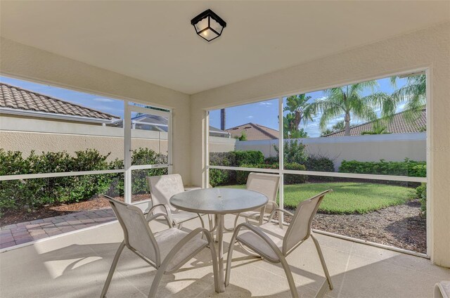 view of sunroom